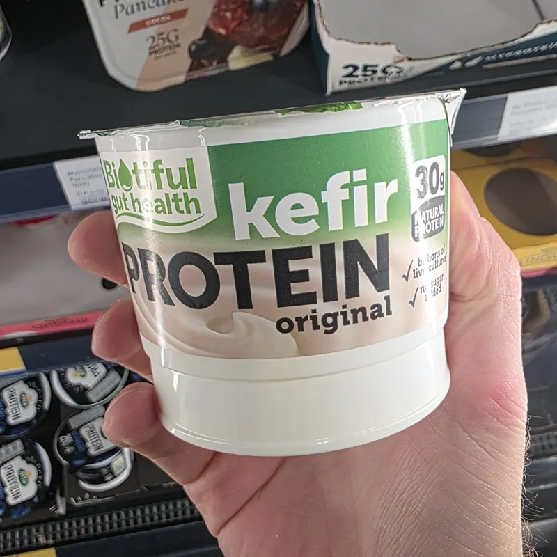 A bottle of Biotiful Gut Health Kefir Protein, original